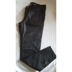 Metallic Moto Ankle Leggings